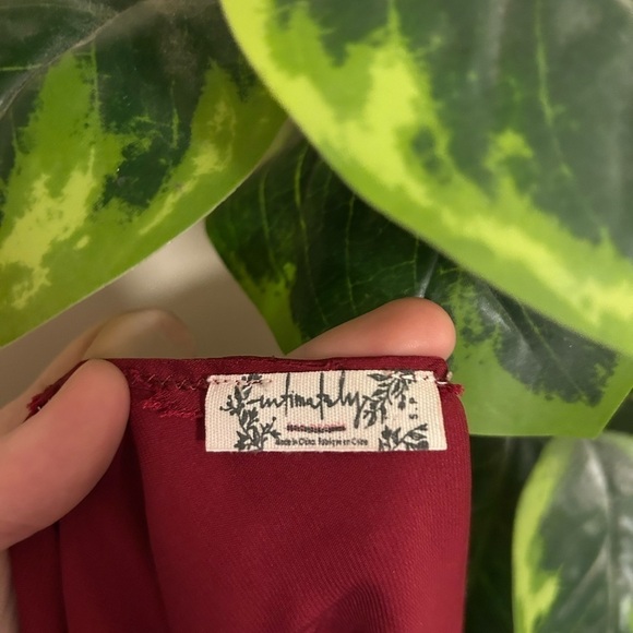 FREE PEOPLE Intimately Turn It On Tank Top Cami Vetiver in Burgundy - Picture 8 of 8